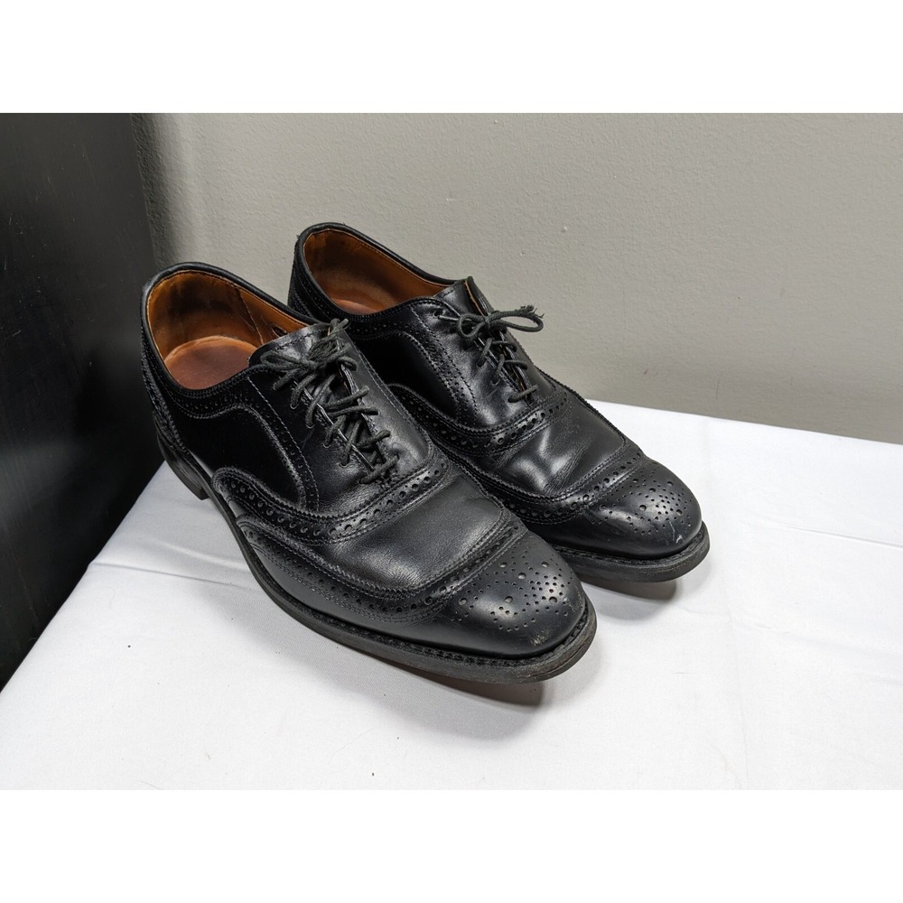 Allen Edmonds Wingtip Oxford Black Leather Shoes Mens US 10